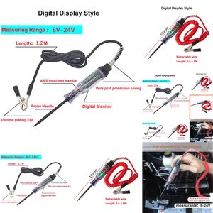 2024 2024 6V 12V 24V DC CAR Truck Spanningscircuit Tester Digitale display Lange sond Pen Pen Lichtlamp Automobile Diagnostische gereedschappen Auto -reparatie