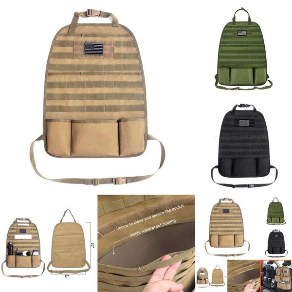 2024 2024 Organizador de asiento trasero de automóvil Accesorios tácticos Ejército Molle Pouch Bolsa de almacenamiento Militar Outdoor Autodriving Caza de caza Bolsa de tapa de asiento