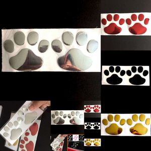 2024 2024 Autostickers Cat Paw Print Sticker op CAR 3D koolstofvezel vinyl motorfietsen decoratie auto styling stickers stickers 11.cm*6 cm