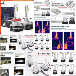 2024 2024 Dawnknight K7C 4300K H7 H4 H11 LED LAMP 3 koperen buis LED -lichten voor auto H1 HB3 9005 HB4 9006 12V LED -koplamplamp