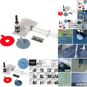 2024 2024 Kit de réparation de pare-brise de voiture DIY outils de réparation de pare-brise en verre automatique Gire les autocollants décoratifs protecteurs de la porte de porte