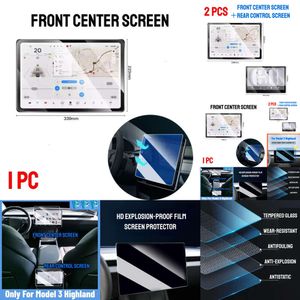 2024 2024 pour Tesla Model 3 Highland 2024 Protecteur d'écran tactile Contrôle de 15 pouces Contrôle Écran Film de navigation en verre trempé