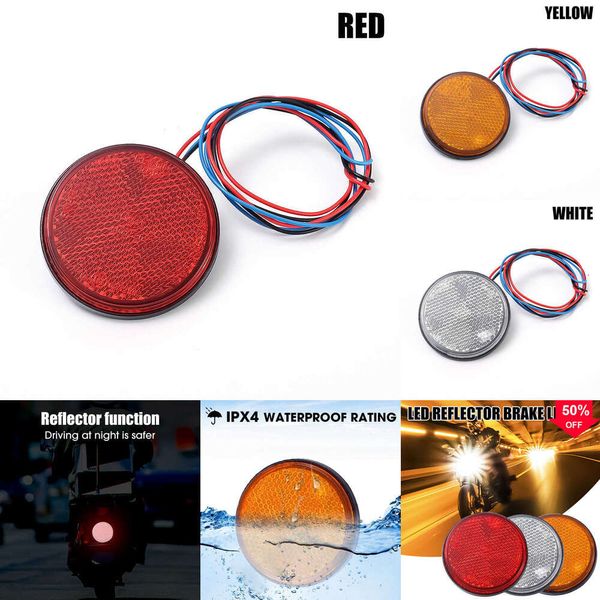 2024 2024 LED LEACHES TRaadores Reflectores de advertencia 24 SMD Motocicleta de automóvil universal Lámpara de freno singal 12-24V blanco/amarillo/rojo