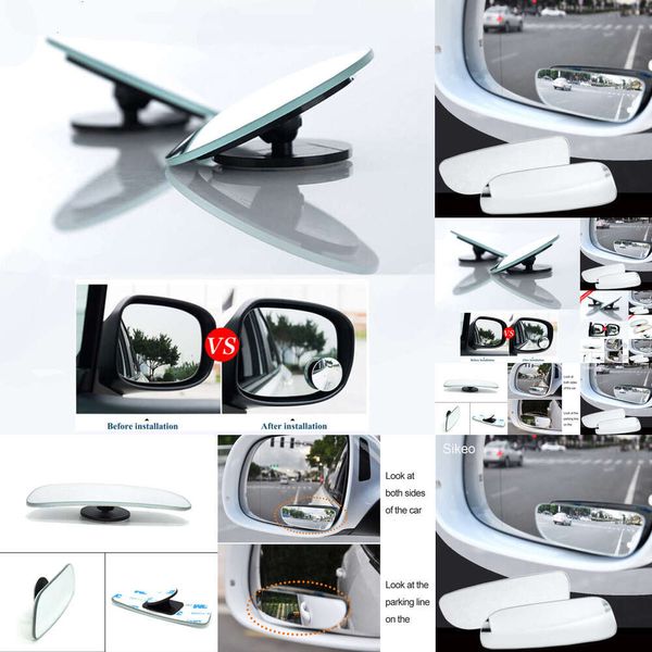 2024 2024 Autres accessoires intérieurs 2pcs Miroir convexe de voiture grand angle Miroir de serre-aveugle Parking Auto Motorcycle arrière View réglable Miroir de voiture Miroir à 360 degrés