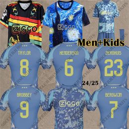 2024 2025 Lajax Men Kids Kit Voetbal Jerseys Henderson #6 Uniforms Classic Tops Tees Football Shirts Soccer Sport 24 25 Shirts Maillot de Football Lajax Amsterdam