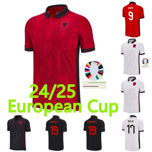 2024 2025 Albania Soccer Jerseys Copa de Europa Hogar Alejado Equipo Nacional Broja Asani Djimsiti Mehmeti K.Bare Hysaj Asllani Uzuni Camisa de fútbol Men