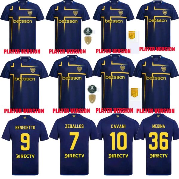 2024 2025 BOCA JUNIORS HOT VENDRE Hot Soccer Jerseys 24 25 Men Kit Maradona Romero Cavani Benedetto Lucas Janson Medina Medina Football Shirt Player Version Uniforme