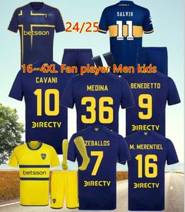 2024 2025 Boca Juniors Soccer Jerseys 24 25 Hommes Kid Kit Maradona Varela Cavani Benedetto Lucas Janson Medina Mage de football de football