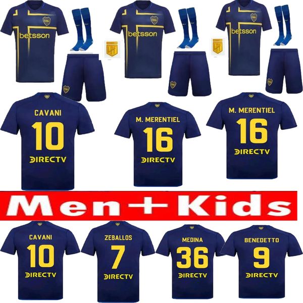 2024 2025 Boca Juniors Soccer Jerseys 24 25 Hommes Kid Kit Maradona Romero Cavani Benedetto Lucas Janson Medina Médine de football Fans Fans Version Uniforme