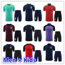 2024 2025 Brasil Fútbol Pista de fútbol Traje de entrenamiento de manga corta Men y niños Kit de camiseta de fútbol 24 25 camiseta de fútbol camisa de chándal Maillot Camiseta Futbol