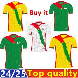 2024 2025 Burkina Faso Equipo Nacional Jersey Traore Aziz Ki Tapsoba O. Dango Camisas de fútbol blanca verde amarillo Camina corta 1733