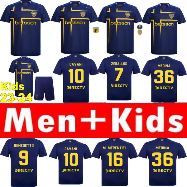 2024 2025 CA BOCA JUNIORS CAVANI Producción de alta calidad Jerseys Carlitos Maradona Club Atlético Conmebolibol Libertadores Janson Camisa de fútbol Hombres Niños