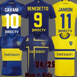 2024 2025 CA Boca Juniors Cavani Soccer Jerseys 24 25 Carlitos Maradona Club Atletico Conmebol Libertadores Janson Football Shirt sets Kids Uniforme 666