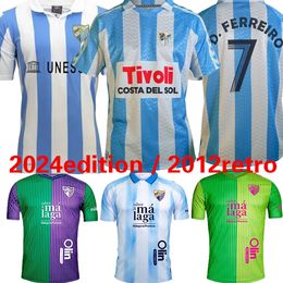 2024 2025 CAMISETA MALAGA CF Soccer Jersey 120th Aniversario Remake 12 13 Retro 24 25 Camisas de fútbol de Wway Hombres Bustinza M. Juande Ramon Febas Alex Galar Sol Munoz