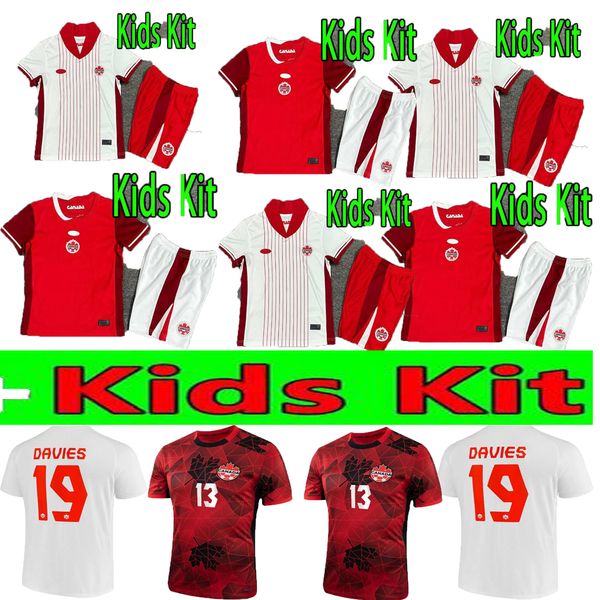 2024 2025 Canada Dernière qualité Imperrophilier Jerseys Soccer Maillot de Foot Kids Kit 24 25 Coupe de football Coupe du monde Coupe du monde Sinclair Fleming Buchanan David