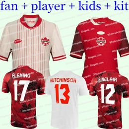 2024 2025 Canada Jerseys Soccer Maillot de Football Jersey Kids Kit 24 25 Coupe du monde nationale de l'équipe nationale féminine 23/24 Sinclair Fleming Buchanan David