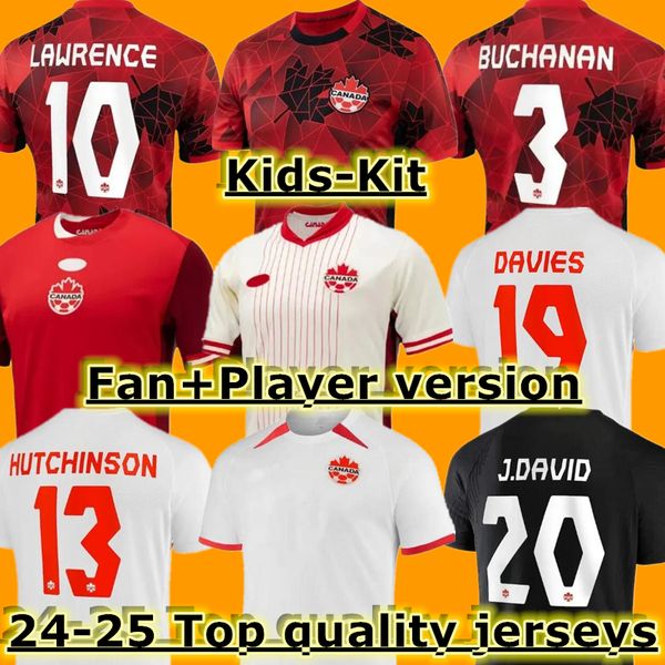 2024 2025 Canada Jerseys de football national 23 24 Grosso Cavallini Hoilett Sinclair Davies J.David Fan Fan Men Football Shirt South American Cup Team Kids Kit