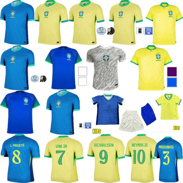 2024 2025 CASEMIRO JESUS BRASILS NEYMAR JR camisetas de fútbol RICHARLISON Camiseta RAPHINHA PAQUETA VINI JR RODRYGO Brasil maillots camiseta de fútbol hombres niños uniforme fan