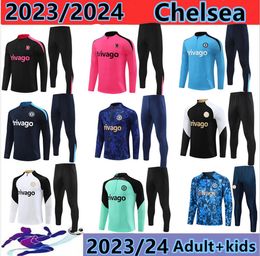 2024-2025 CFC Soccer Jersey à manches longues Kit Kit Tracksuit Pulisic 23/24/25 Mount Havertz Sterling Jorginho Traine