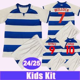 2024 2025 Voorzitter Armstrong Kids Kit voetbalshirts Willock Dykes Home Blue White Child Suit voetbal Shirts korte mouw uniformen