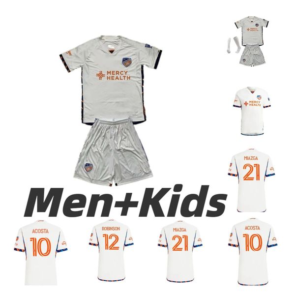 2024 2025 Cincinnati FC Jerseys de fútbol BOUPENDZA Hombres Niños Inicio 24 25 ACOSTA Camiseta de fútbol Visitante Blanco ROBINSON MIAZGA maillots de foot BARREAL Portero uniforme superior