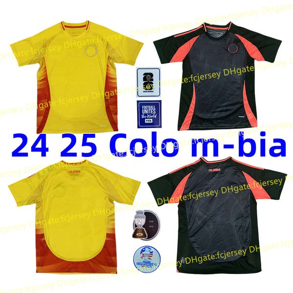 2024 2025 Colom-bia Camisetas de fútbol visitante 24 25 FALCAO JAMES Camiseta de fútbol local visitante CUADRADO Equipo nacional Hombres Kit Camiseta De Futbol maillot de foot