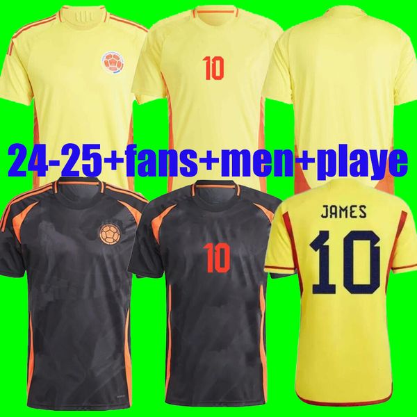 2024 2025 Colombia Camisetas de fútbol visitante 10 Valderrama Hogar lejos 24 25 Colombia Camiseta de fútbol CUADRADO Equipo nacional Hombres Niños Kit Camiseta De Futbol