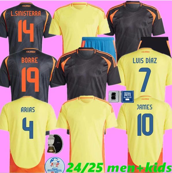 2024 2025 Colombia James Soccer Jerseys Falcao Borre Luis Diaz Cuadrado D.Sanchez Valderrama Escobar L.Sinisterra Borja 24 25 Equipo Nacional Fútbol Hombres Camisa de niños