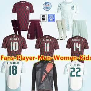 2024 2025 Copa America Mexico Soccer Jerseys 24 25 Raul Chicharito Lozano Dos Santos Football Jersey Men Women Kids Kits H.Lozano Shirts Uniforms Fans Joueur S-4xl