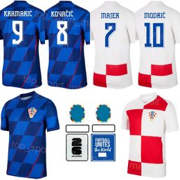 2024-2025 Croacia 11 Brozovic Soccer Jersey Euro Cup 15 Pasalic 4 Perisic 7 Rakitic 17 Mandzukic 7 Majer 9 Kramaric 13 Vlasic Modric National Team Wask Shirt Kits