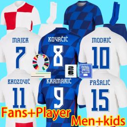 2024 2025 Croacia MODRIC Soccer Jerseys National MANDZUKIC PERISIC KALINIC 2024 Euro Cup Croatia Football Shirt KOVACIC Rakitic Kramaric Men Kids Kit Uniforms