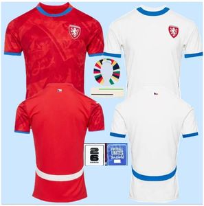 2024 2025 Tsjechische Republiek voetbaltruien 24 25 Nedved Novotny Poborsky Chytil Home Away Football Shirt Schick Hlozek Soucek Sadilek Lingr Mens Kit -uniformen