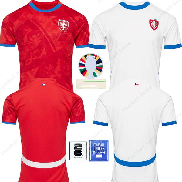 2024 2025 Jerseys de football de la République tchèque 24 25 nedved Novotny Poborsky Chytil Home Football Shirt Schick Hlozek Soucek Sadilek Lingr Mens Kids Kit Kit