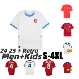 2024 2025 Tchech Republic Soccer Jerseys Nedved Novotny Home Away Poborsky Chytil Schick Football Shirt Hlozek Soucek Sadilek Lingr Men Kids Retro 1974 96 Uniforme 4xl