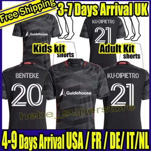 2024 2025 D.C. United Soccer Jerseys Kid Men 24 25 voetbalshirt Primair Home Zwart De icoonkit weg Witte kersen bloesem DC Pirani Benteke Klich Stroud P.Santos Jeahze