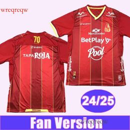 2024 2025 Deporteert Tolima Mens voetbaltruien Home Red fans Versie Voetbalshirt Korte mouwen Korte mouwen Volwassen uniformen