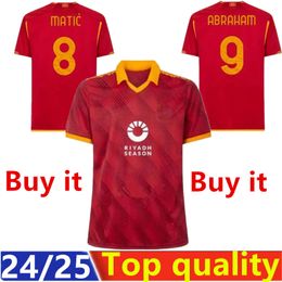 2024 2025 Dybala Lukaku Fútbol Jerseys AUuar Jugadores Fans Maglia Pellegrini Belotti Smalling Abraham Totti 24 25 camisas de fútbol Romes