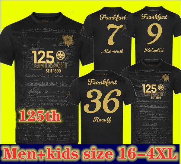 2024-2025 Eintracht Frankfurt 125 aniversario Kit DFB Pokal Kit Final Soccer Jerseys 2024 2025 Rode Ache Football Shirt Uniform 125th Black Gold 666
