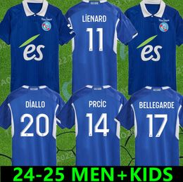 24 25 RC Strasbourg Alsace Soccer Jerseys Sylla Gameiro Sanson Maillot de Foot Lienard Diarra 2024 2025 Diallo Bellegarde Aholou Football Shirt Men Uniforms New