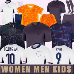 2024 2025 S-4XL Englands Bellingham Soccer Jerseys 24 25 Home Away Camisetas de fútbol nacionales BLANCO BRILLANTE KANE STERLING RASHFORD SANCHO GREALISH Hombres Niños Kit