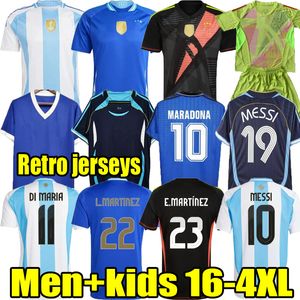 2024 2025 Euro Cup Argentina Soccer Jerseys Messis Otamendi 1986 Retro de Paul Team National Copa Dybala Martinez Kun Aguero Maradona Football Shirts 24 hommes