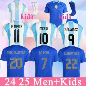 2024 2025 Euro Cup Argentina Soccer Jerseys Messis Otamendi de Paul Team National Copa Dybala Martinez Kun Aguero Maradona Football Shirts 24 Men Di Maria Kids Kits