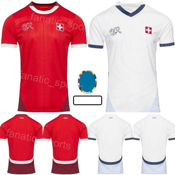 2024 2025 Euro Cup Soccer Suiza 8 Remo Freuler Jersey Equipo nacional 3 Silvan Widmer 19 Dan Ndoye 23 Xherdan Shaqiri Yvon Mvogo Fabian Schar Fútbol Kits Kits