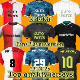 2024 2025 Feyenoords Soccer Jerseys Voetbal Kids Kit 23 24 25 Home Football Shirt Training Fan Player Version gardien de but Maillot Timber Danilo Hancko Dilrosun
