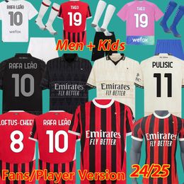 2024 2025 Ac Milan GIROUD PULISIC maillot de football IBRAHIMOVIC TOMORI GIROUD LOFTUS CHEEK fourth joueur Fan Edition 23 24 25 4th JOVIC THEO RAFA LEAO Kit pour enfants