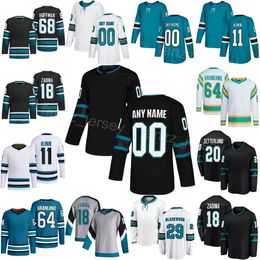 2024 2025 Hockey suppléant 68 Mike Hoffman Jersey 72 William Eklund 11 Luke Kunin 18 Filip Zadina 29 Mackenzie Blackwood 64 Mikael Granlund 20 Fabian Zetterlund