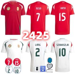 2024 2025 Hongarije Mens voetballen Jerseys Nationaal Team Szoboszlai Lang Szalai Gazdag Sallai Nagy 24 25 Fans Home Awayfootball Shirts Shirts Short Sleeve Uniforms
