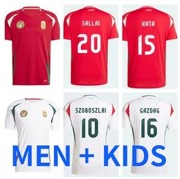 2024 2025 Hongarije voetbaltrui Szoboszlai Gazdag Roland Nieuw 24 25 Hongaarse nationale team Mannen Zet thuis Red Away White Football Shirt Uniform