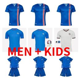 2024 2025 Jerseys de football en Islande 16 17 Club Ensemble complet Team National Islandia Men Kids Uniform Foot Equipe Gudjohnsen R Sigurdsson Hlynsson 2016 2017 Shirts de football
