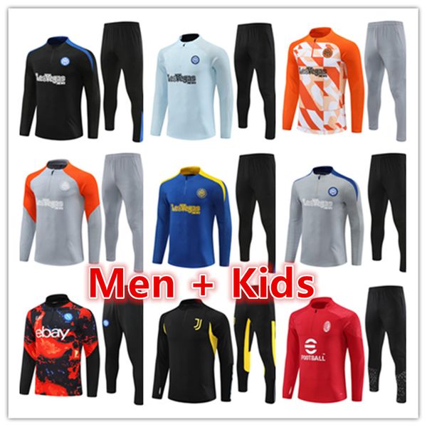 2024 2025 Inter Lautaro Football Tracksuit Milano Training Training Men Kids Kit 23 24 25 Milans Soccer Tracksuits Uomo Calcio Squine Jogging survivant Chandal